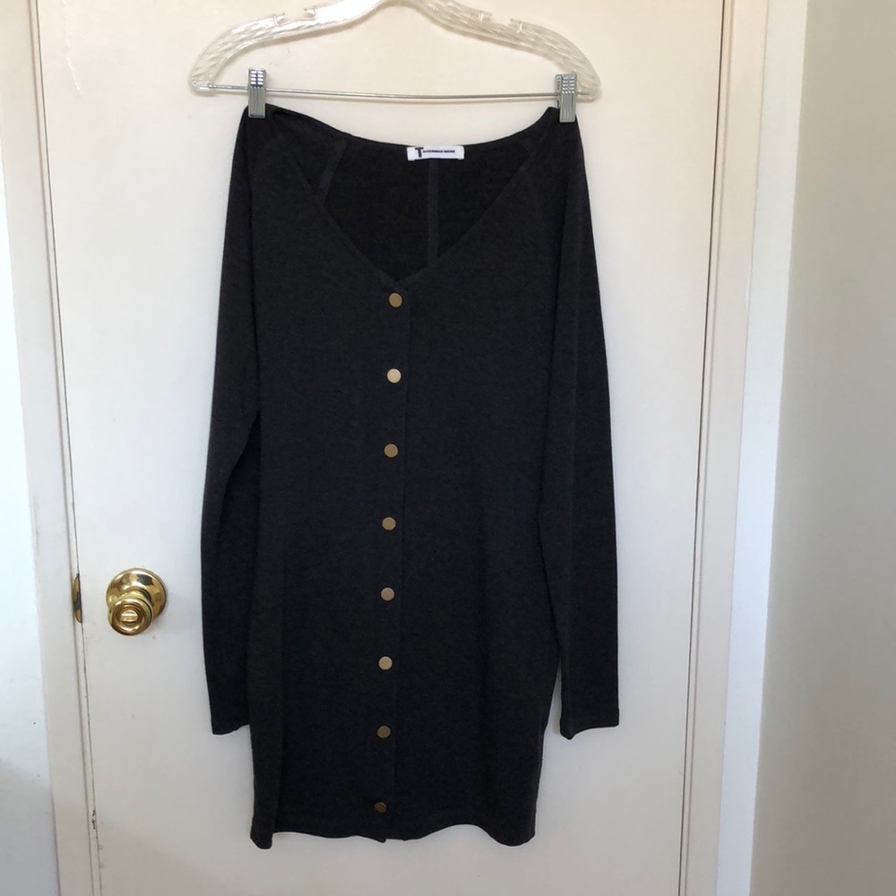 Alexander Wang button long sleeve knit dress.